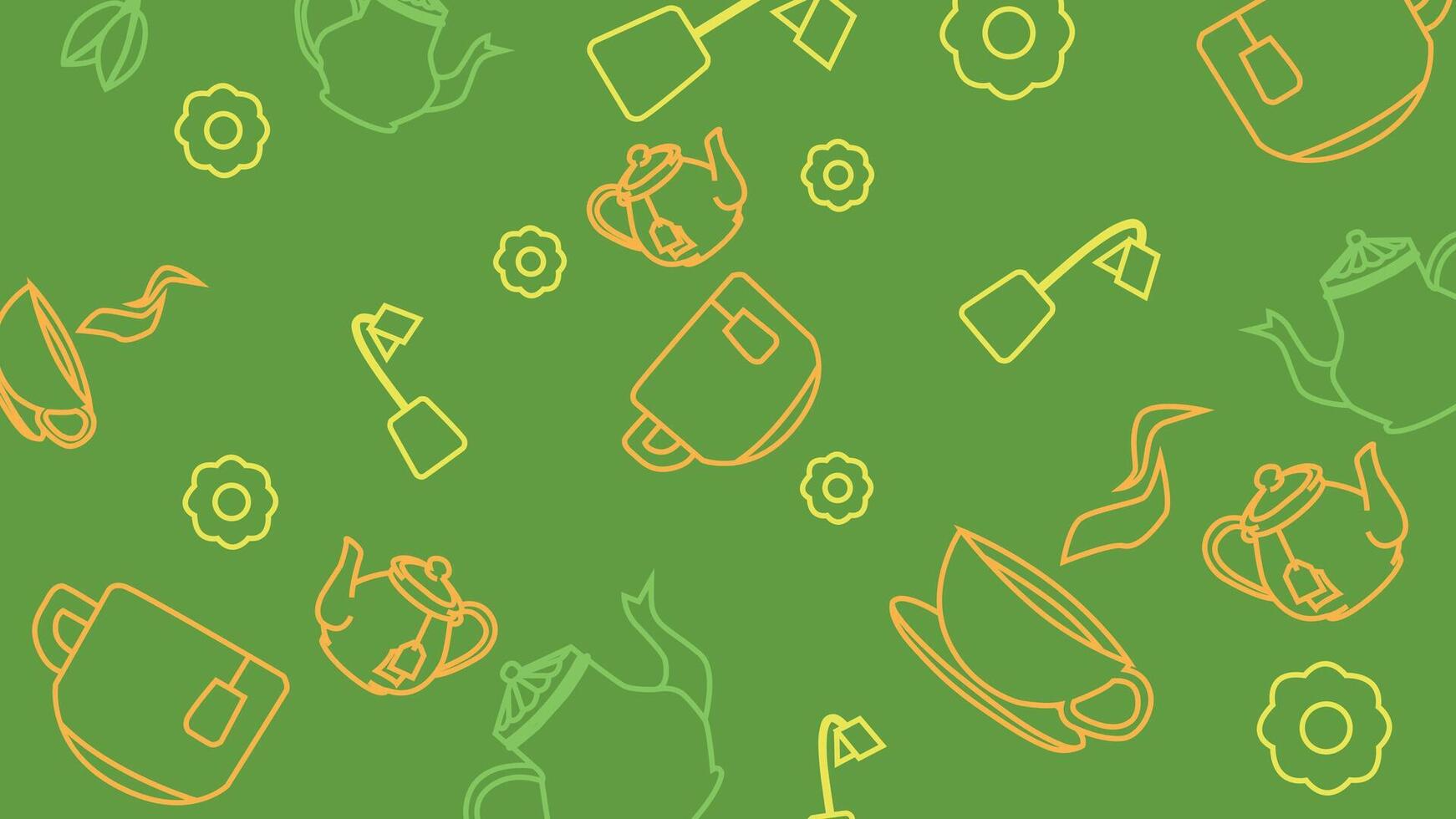 Cups and Flowers Tea Background vector