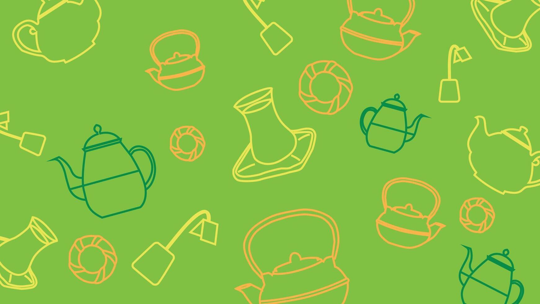 Teapot and Teacup Icons Background vector