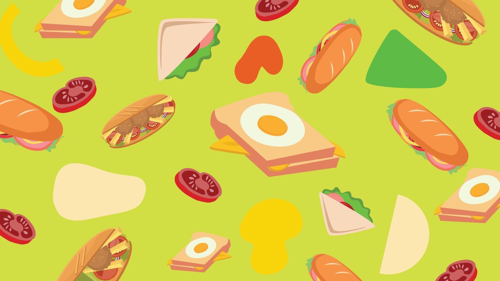 Egg toast sandwich background vector