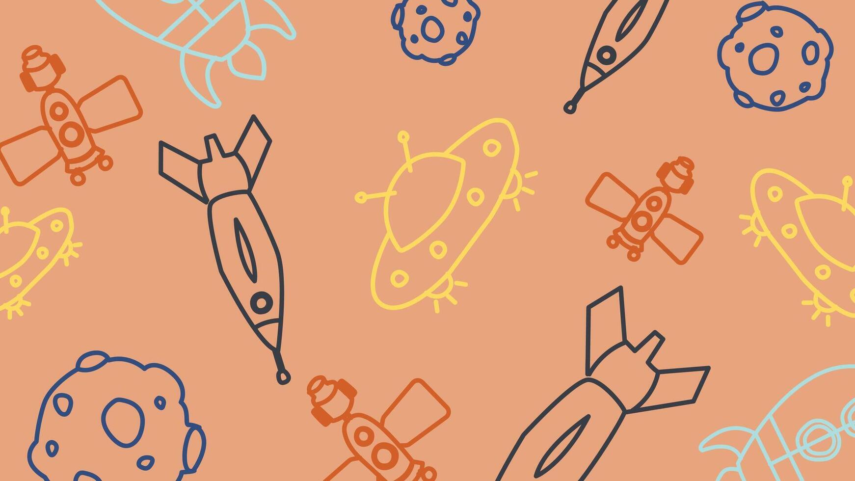 Satellite and rocket launch background vector