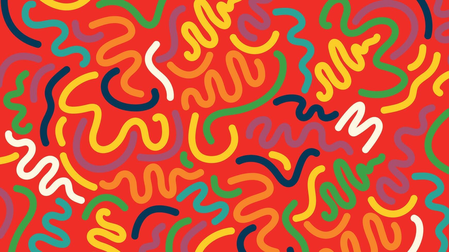 Energetic red abstract squiggle background vector