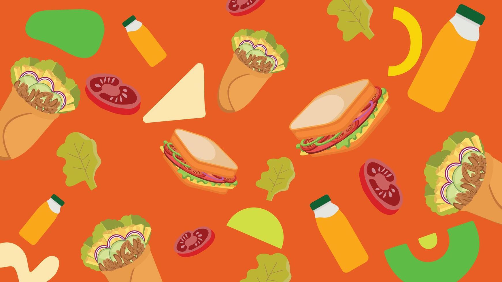 Wrap and sandwich background vector
