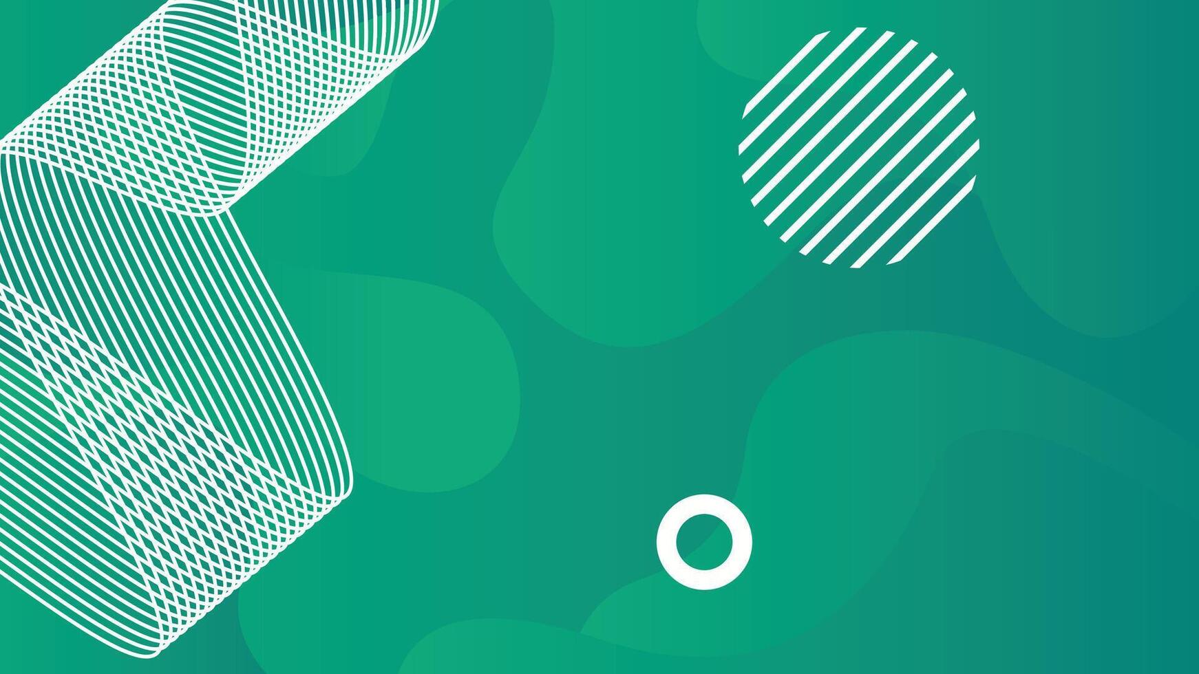 Green abstract line art background vector
