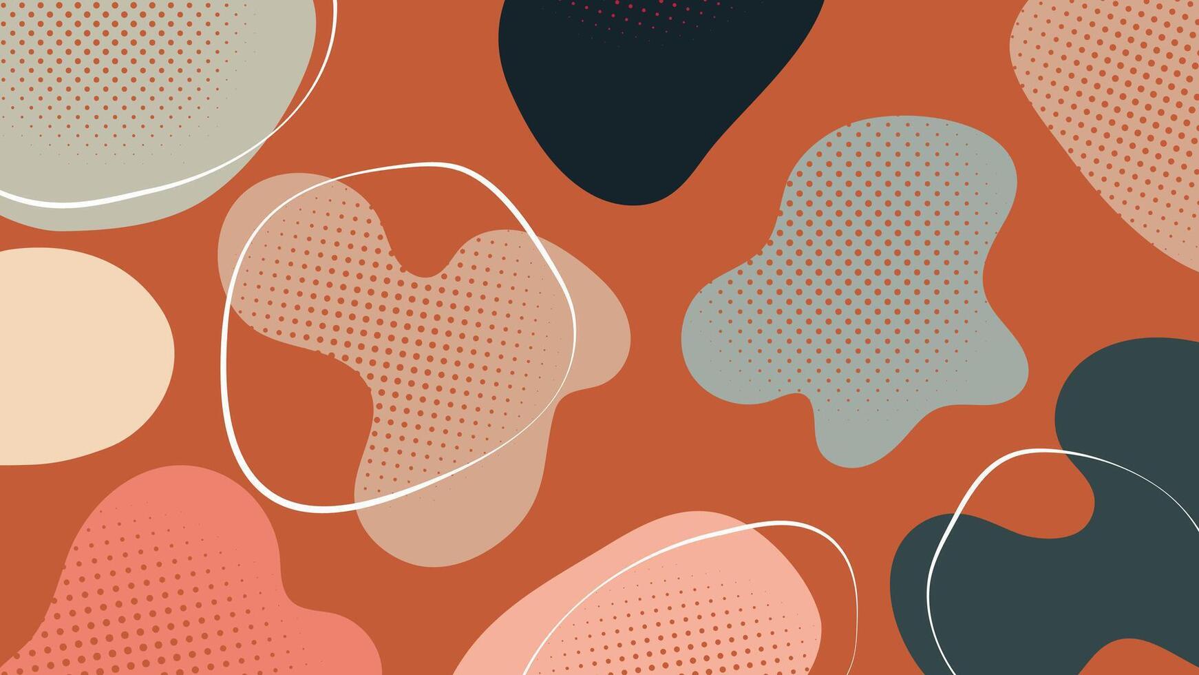 Terracotta abstract blob background vector