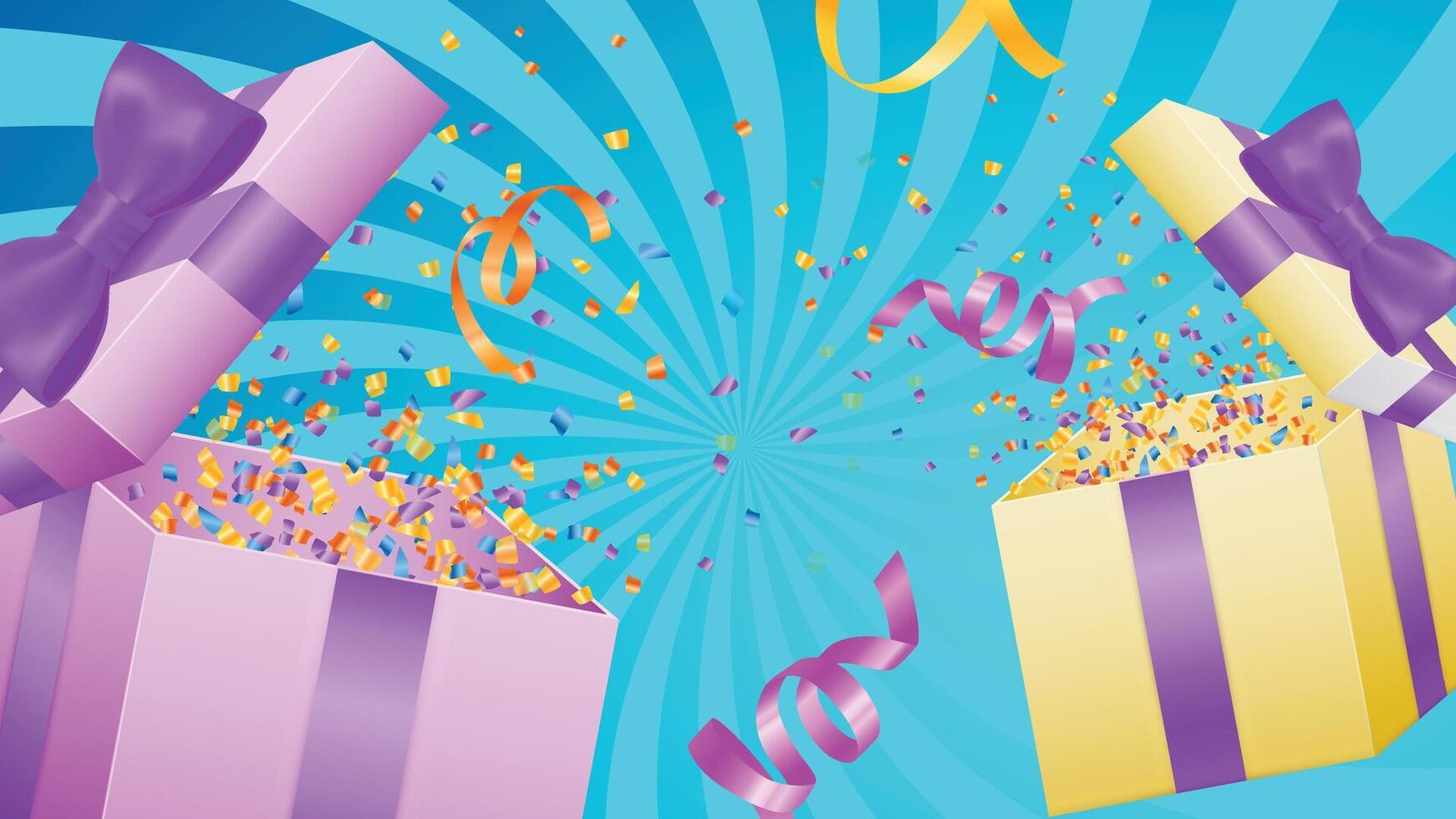 Confetti popper explosion background vector