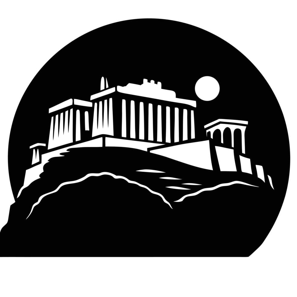 the acropolis rising against the backdrop of an ea vector