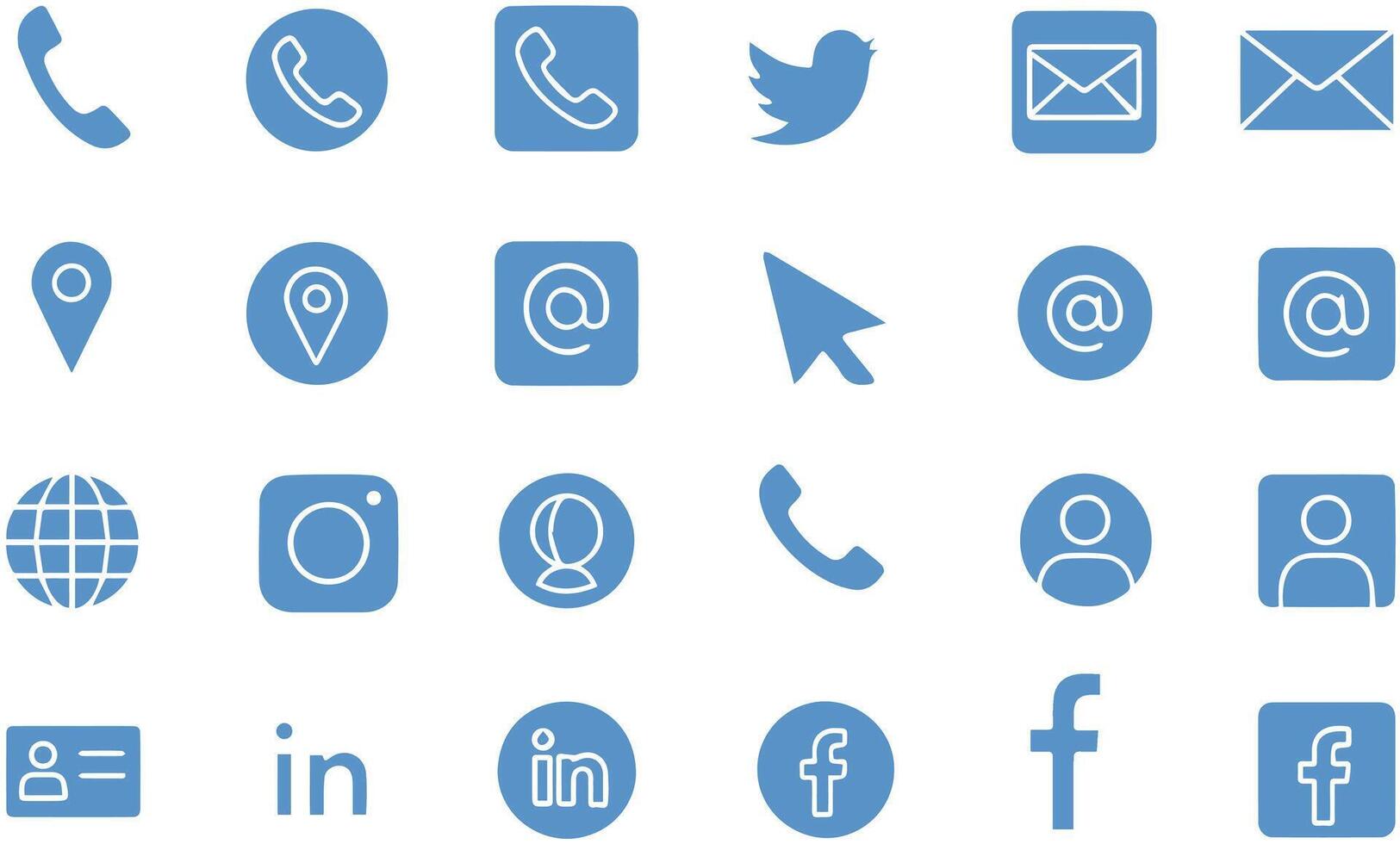 Communication and social media icons phone call vector