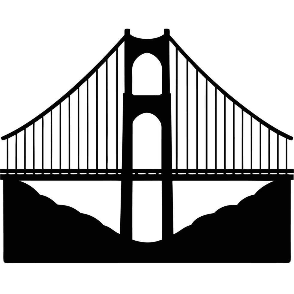 the golden gate bridge stretching across the horiz vector