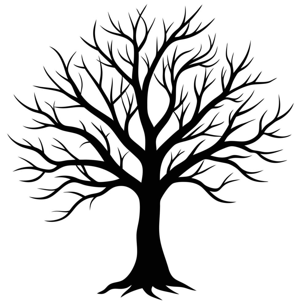 a bare tree with intricate branches casting delic vector