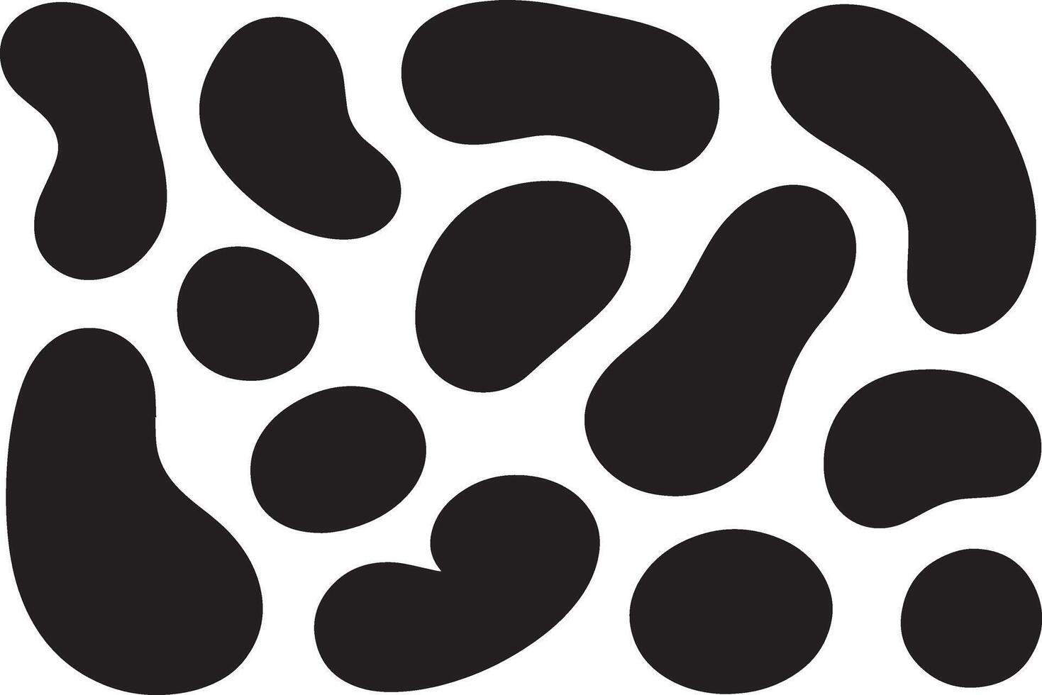 Abstract organic shapes black white fluid blobs vector