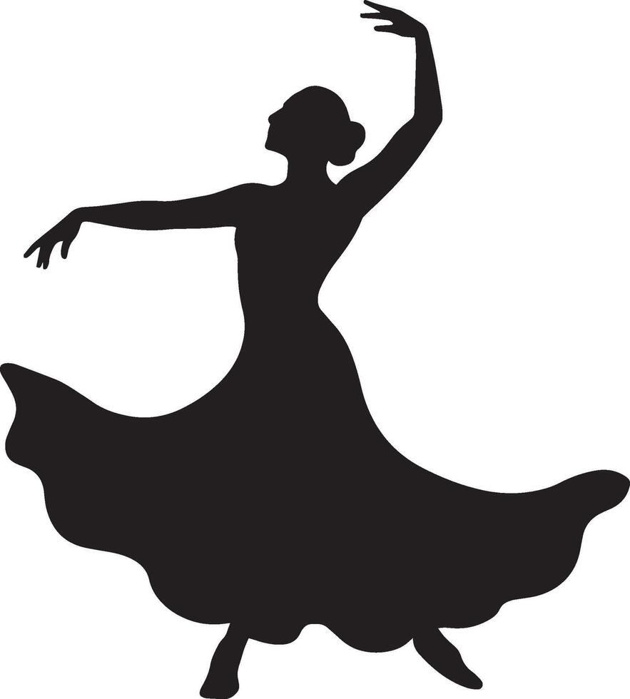 Dancer silhouette elegant pose elegance black vector