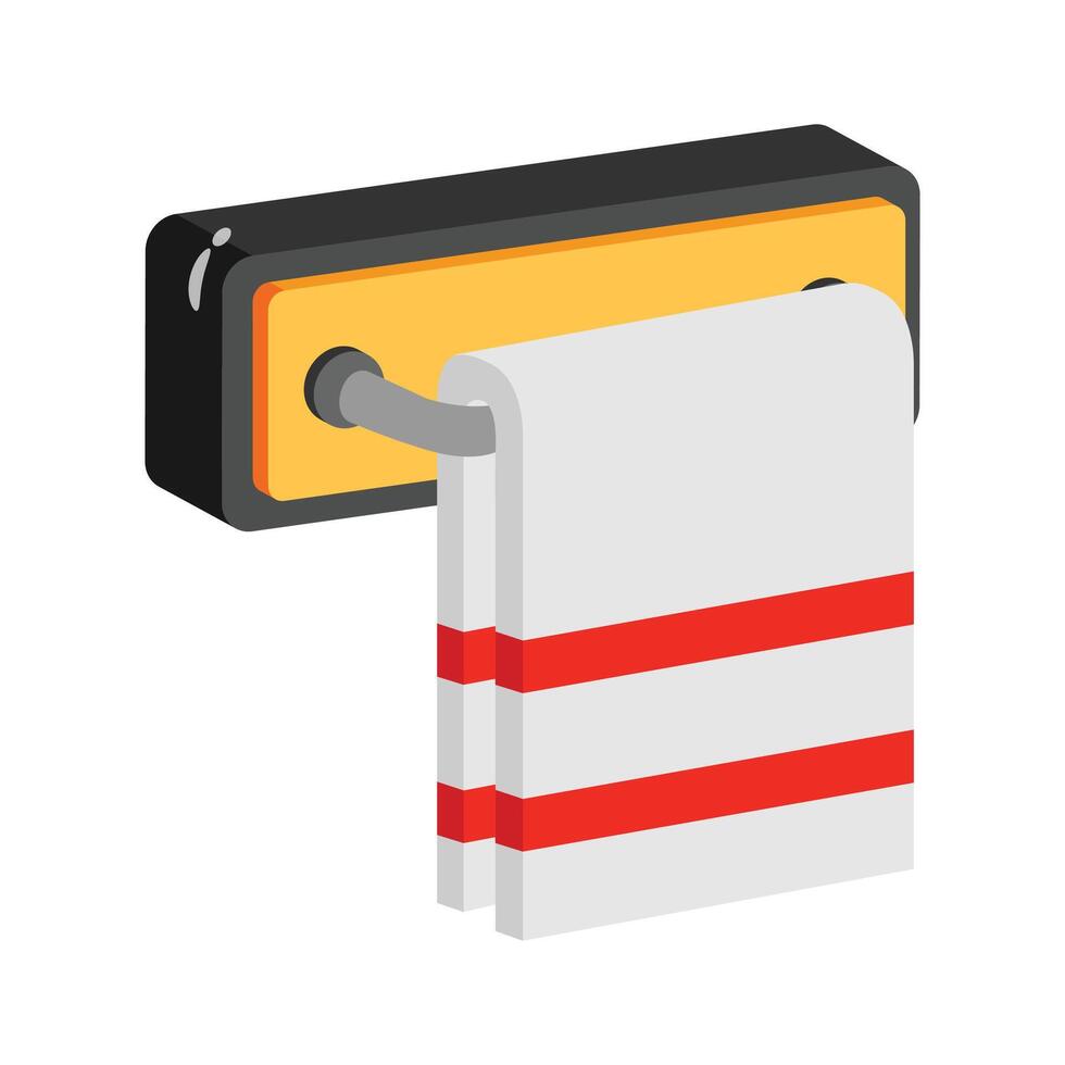 A modern 2d icon of mounted towel rack vector