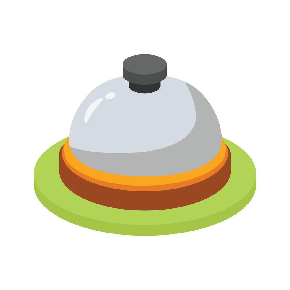 Check out this 2d icon of service bell vector