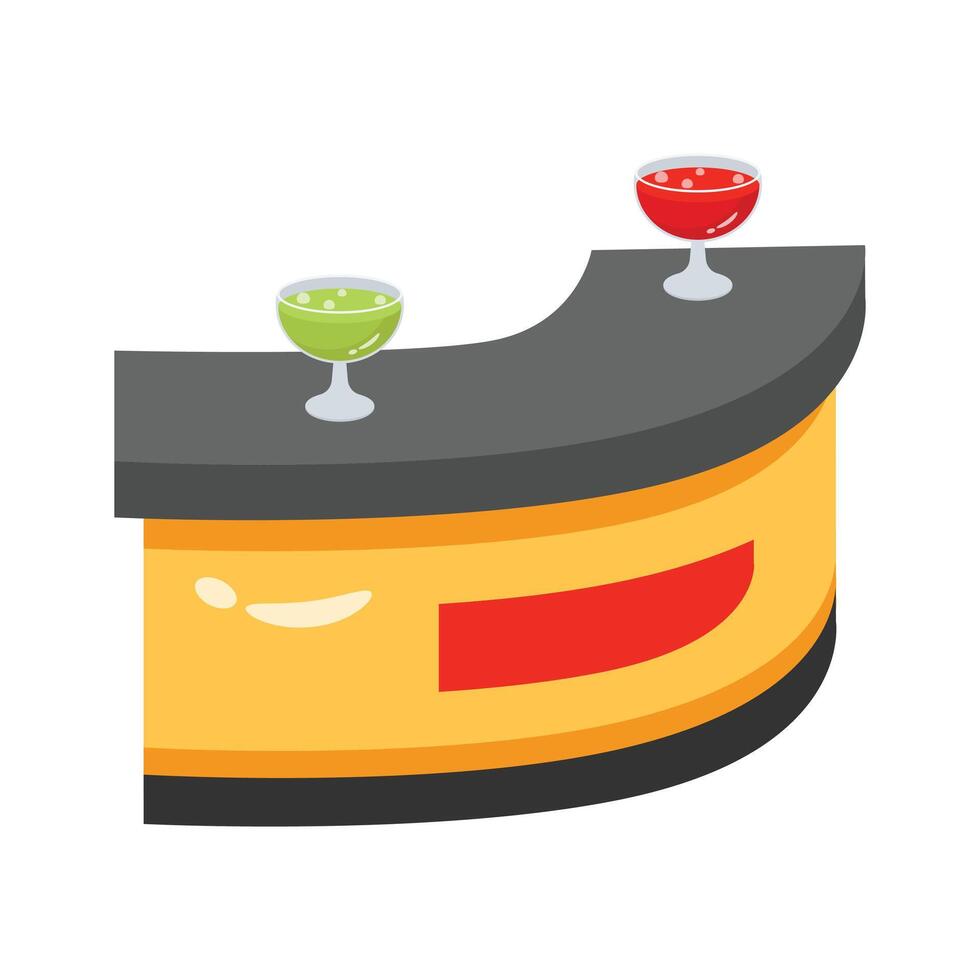 Trendy 2d icon of luxury bar counter table vector