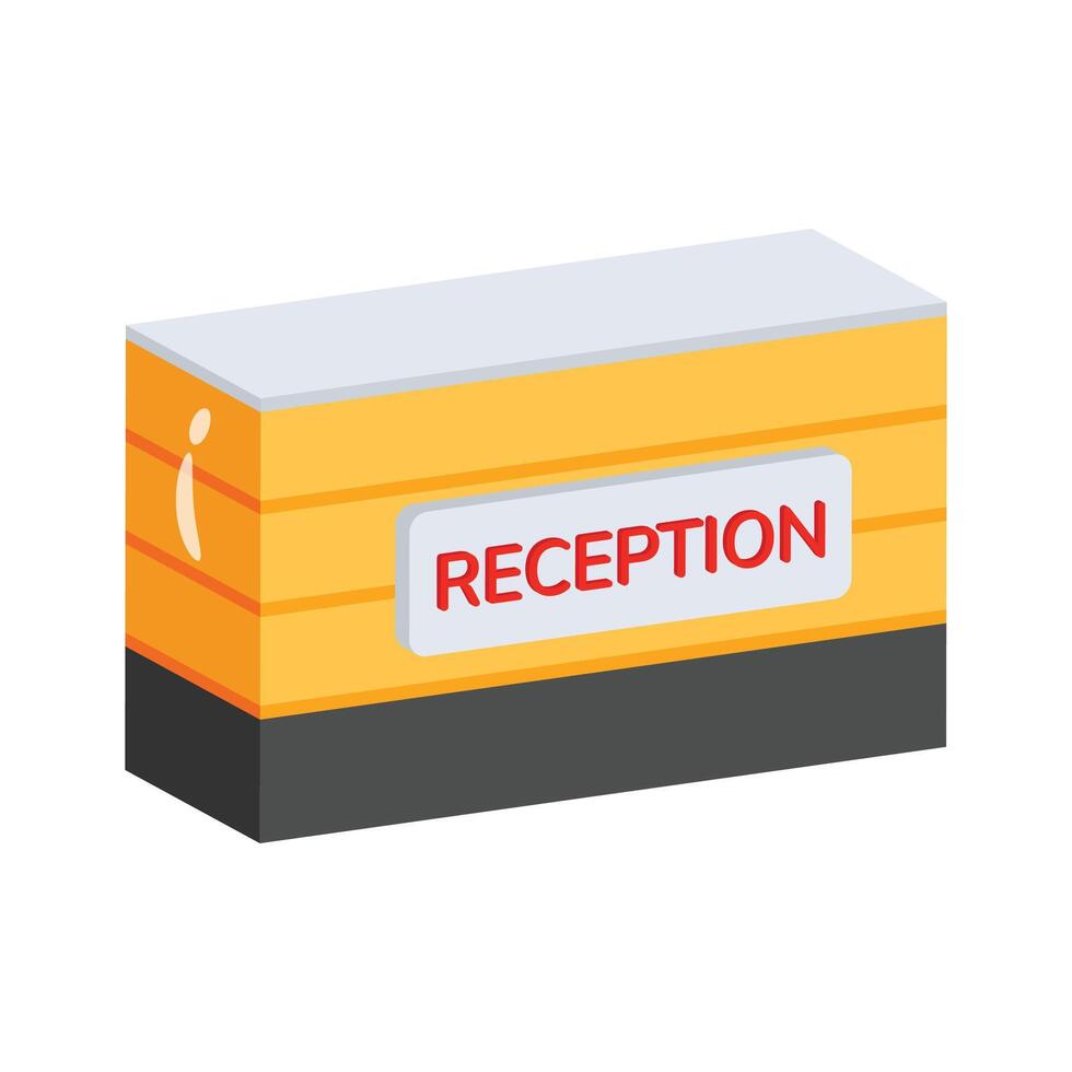 Visually engaging 2d icon of reception desk bell vector