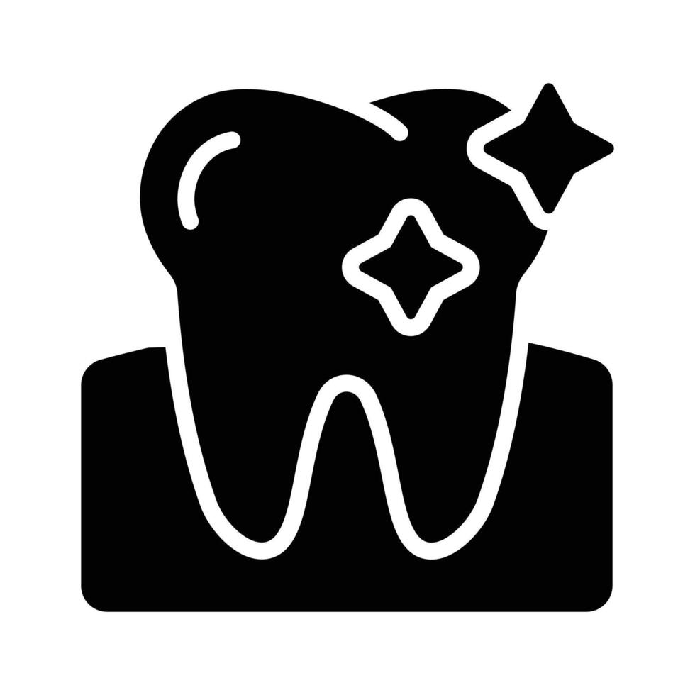 A modern glyph icon of single healthy tooth vector