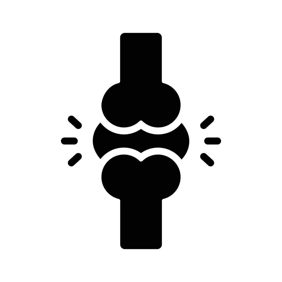 Visually appealing glyph icon of knee joint bones vector