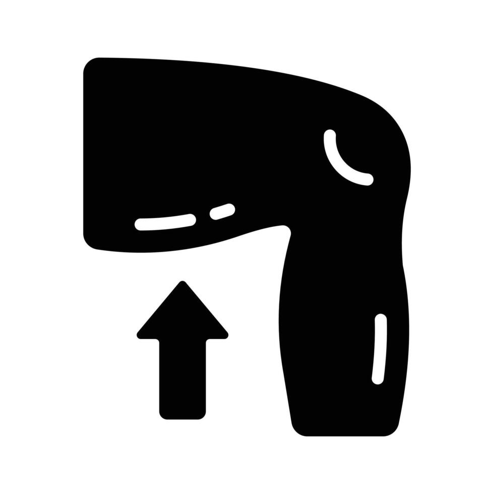 A premium glyph icon of lower human thigh vector