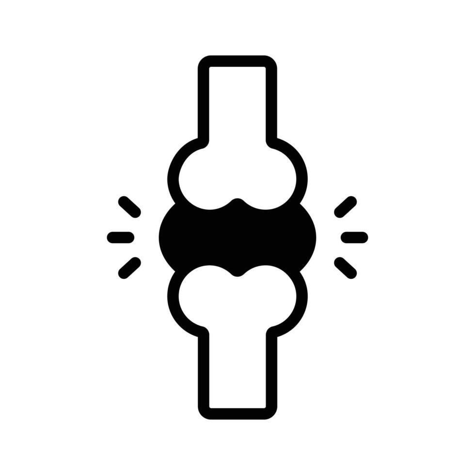 Visually appealing glyph icon of knee joint bones. vector