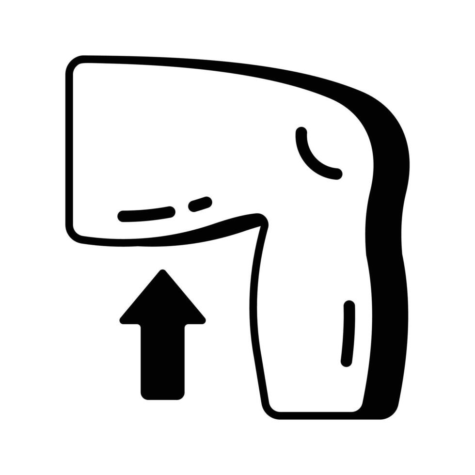 A premium glyph icon of lower human thigh. vector