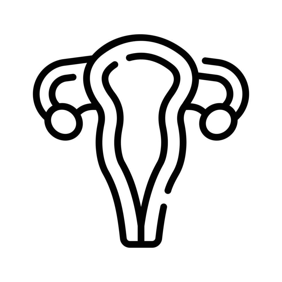 Grab this linear icon of uterus female organ vector