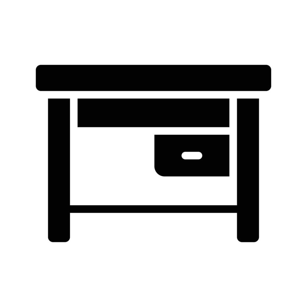 A stylish glyph icon of modern computer table vector