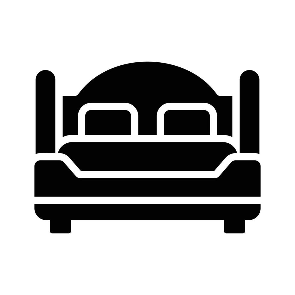 A premium glyph icon of comfortable home bed vector