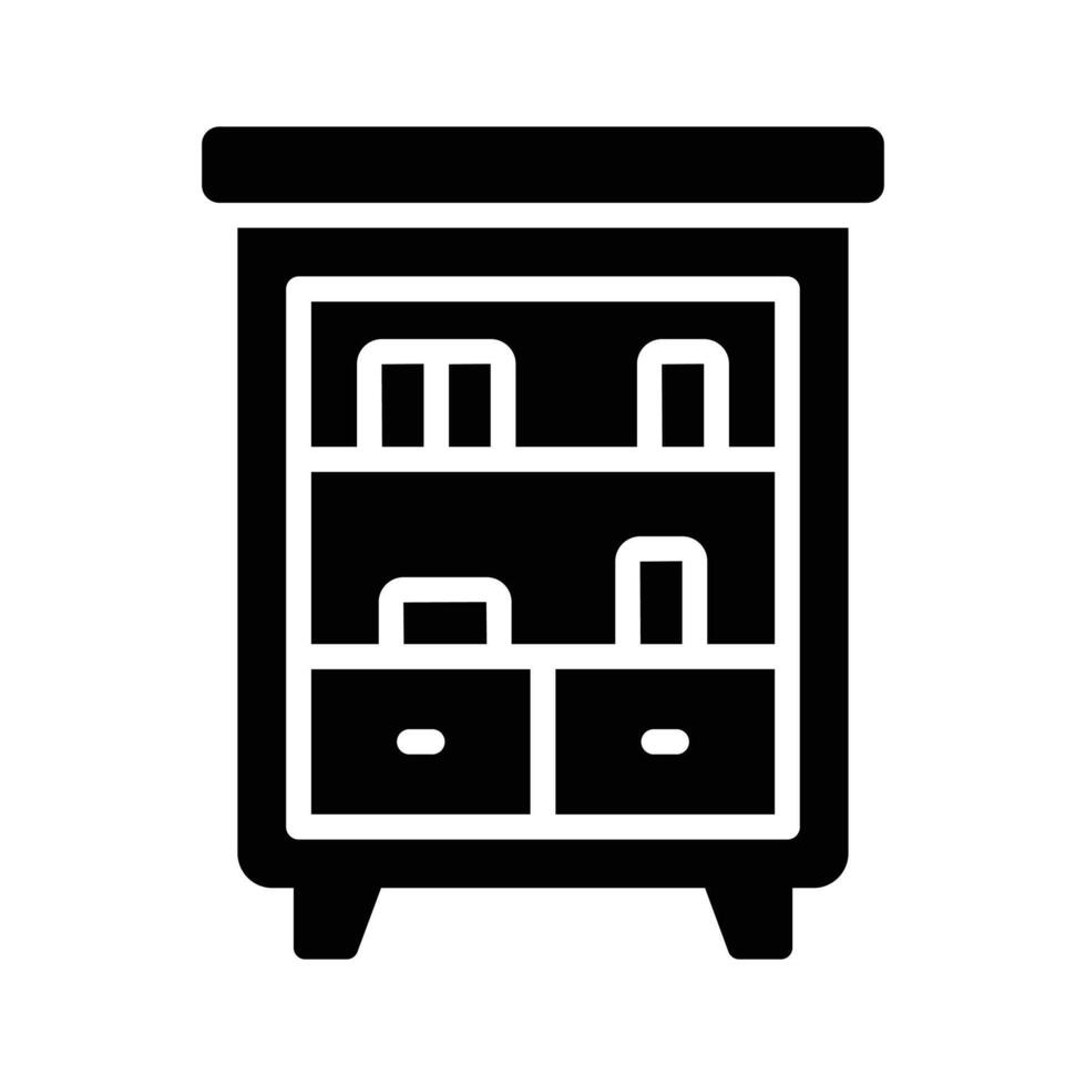 Get a glimpse of this glyph icon of bookshelf vector
