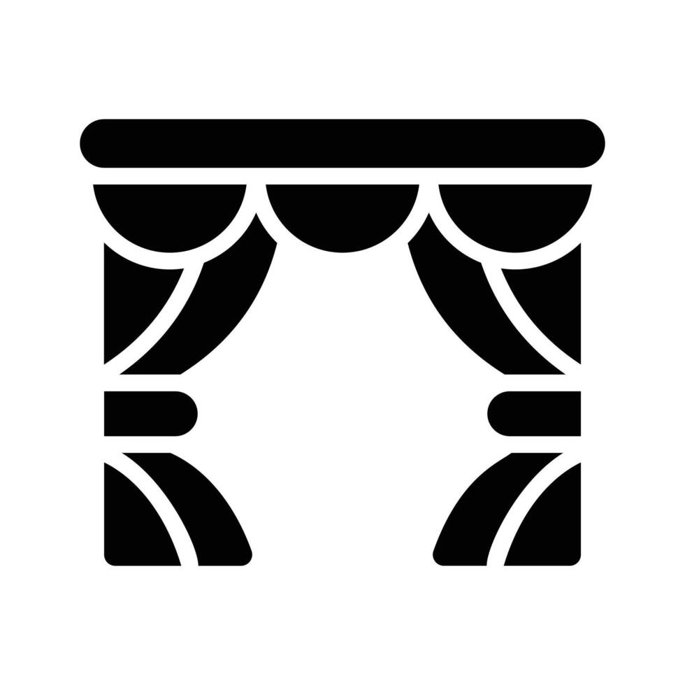 A captivating glyph icon of flowing home curtains vector