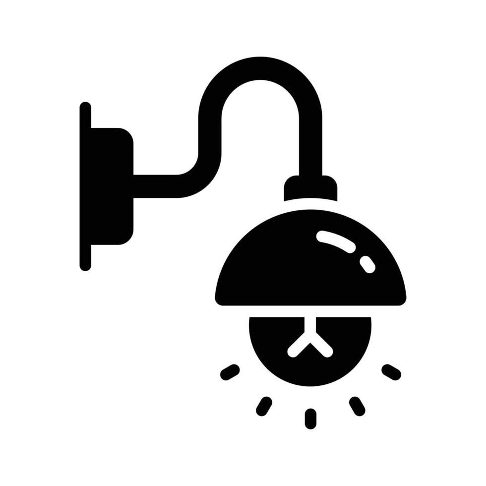 A sleek glyph icon of mounted wall light vector