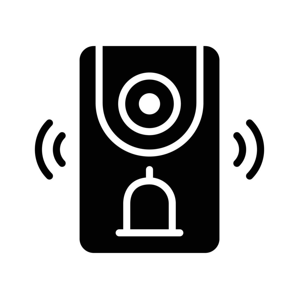 A techy glyph icon of wireless smart bell vector