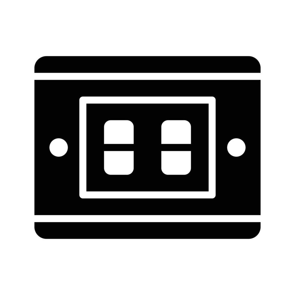 A compact glyph icon of electrical wall switches vector