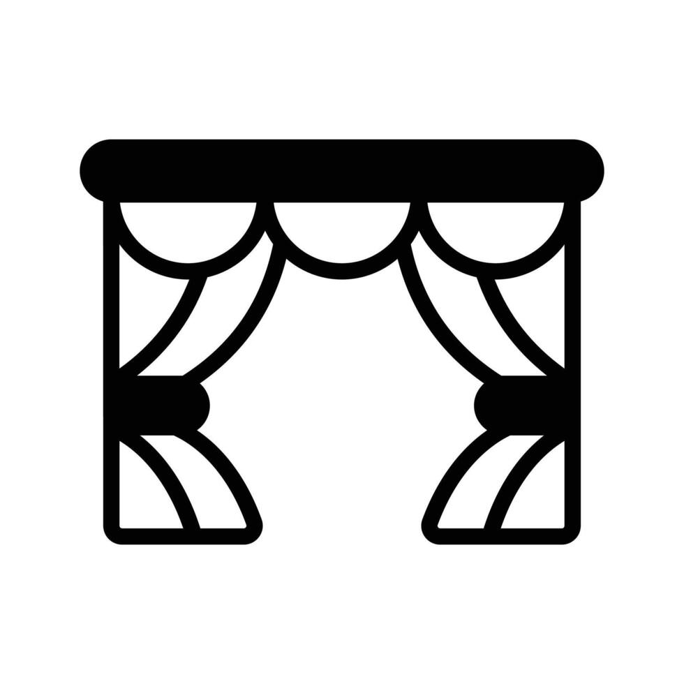 A captivating glyph icon of flowing home curtains. vector