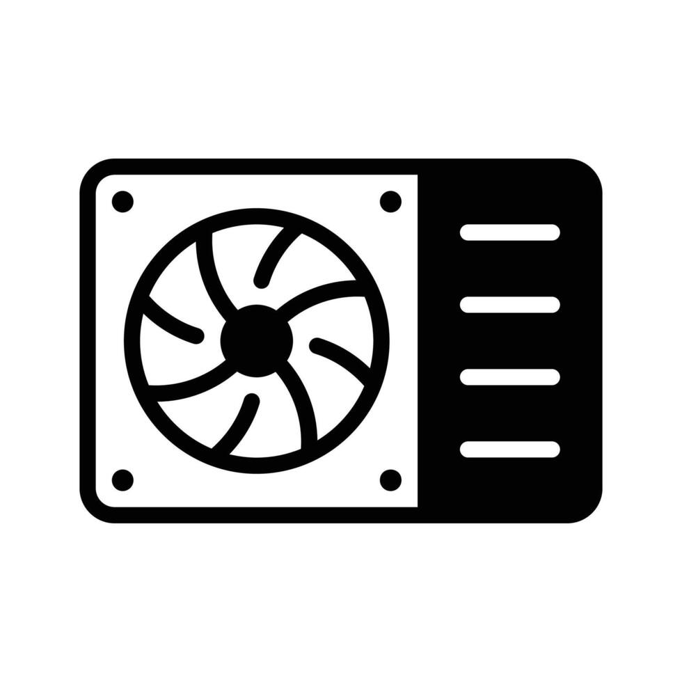 A compact glyph icon of mounted ac unit. vector