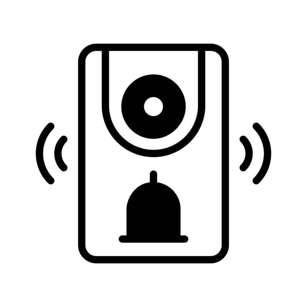A techy glyph icon of wireless smart bell. vector
