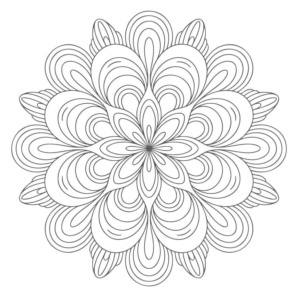 Gray Scale Mandala Circular Pattern Design vector