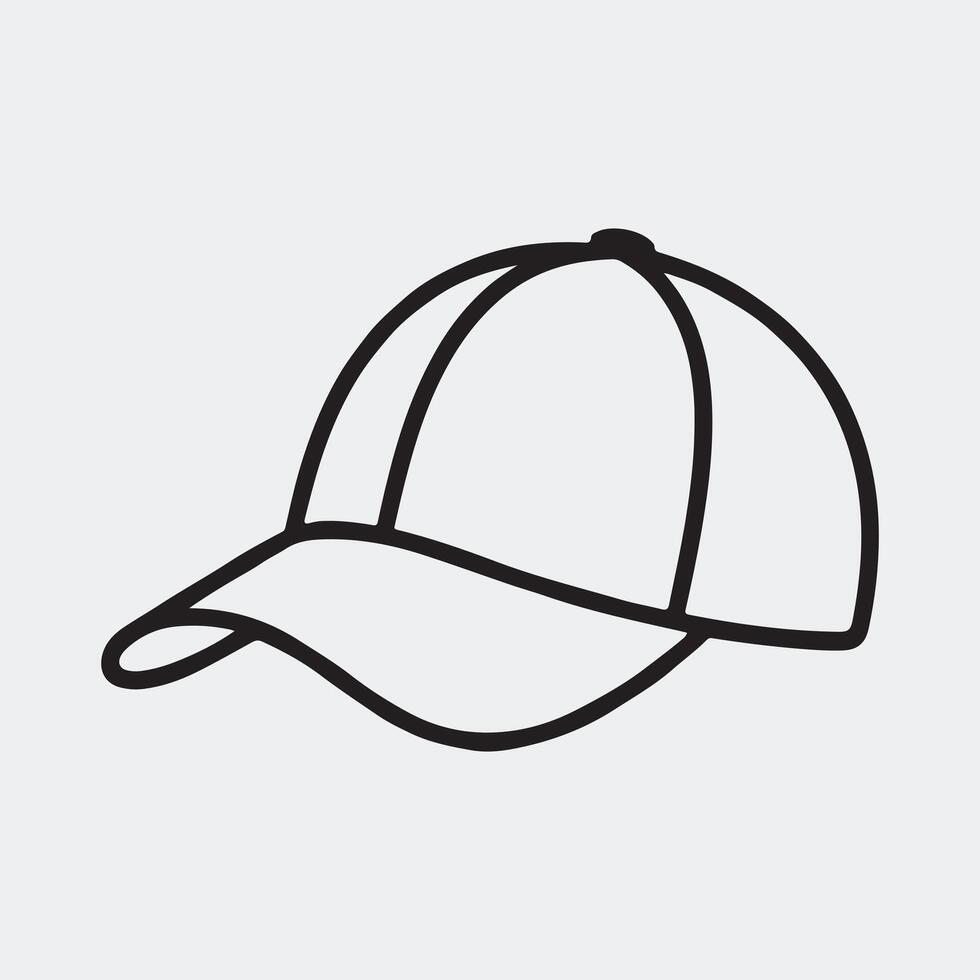 Minimalist Outline Illustration of a Casual Sports Cap vector