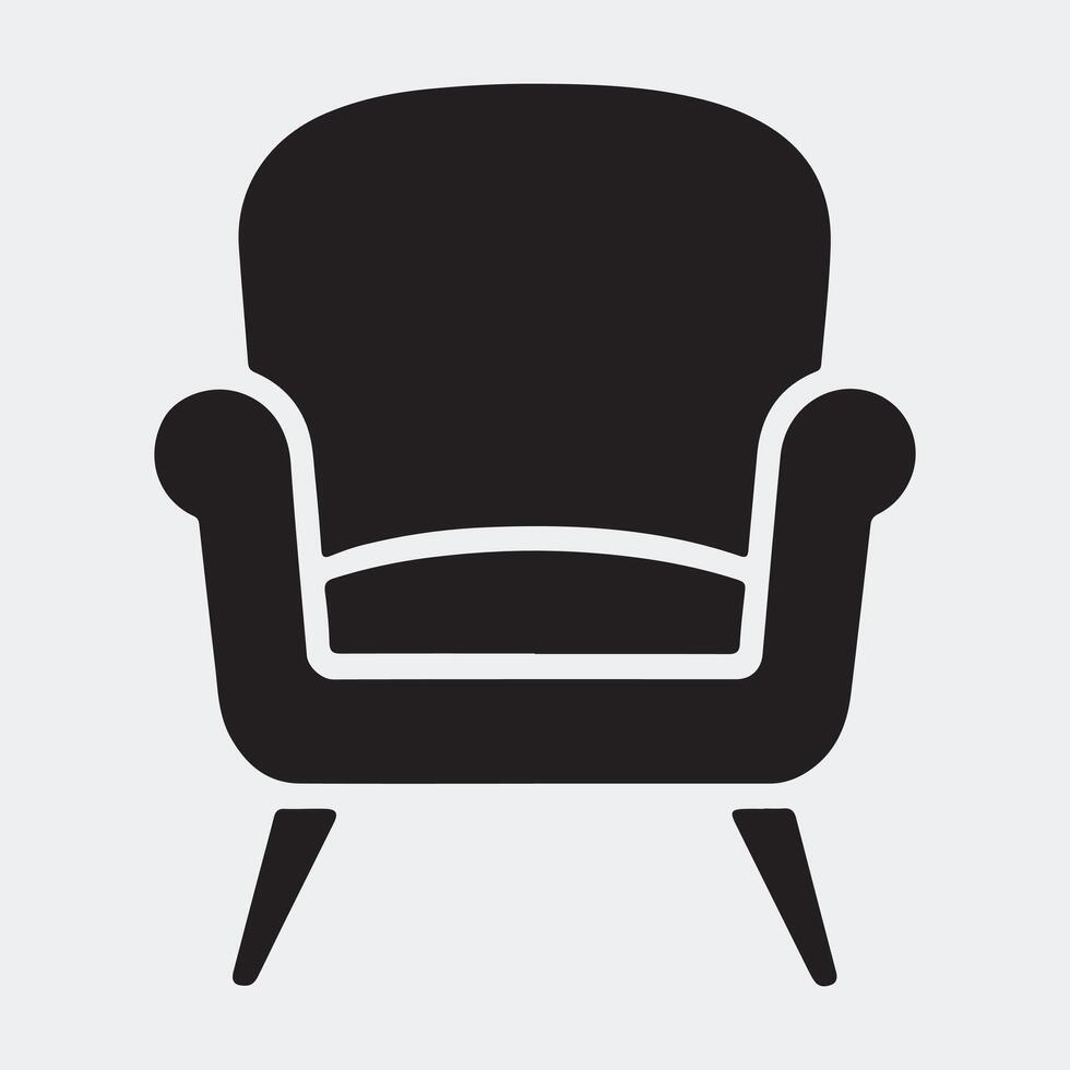 Bold Silhouette of a Stylish Contemporary Armchair vector