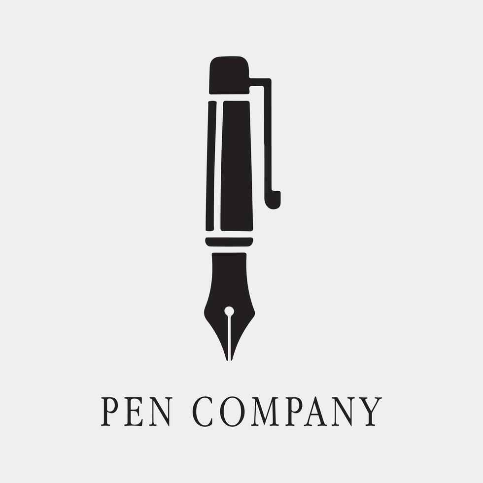 Stylish Feather Quill Logo with Flowing Script Design vector