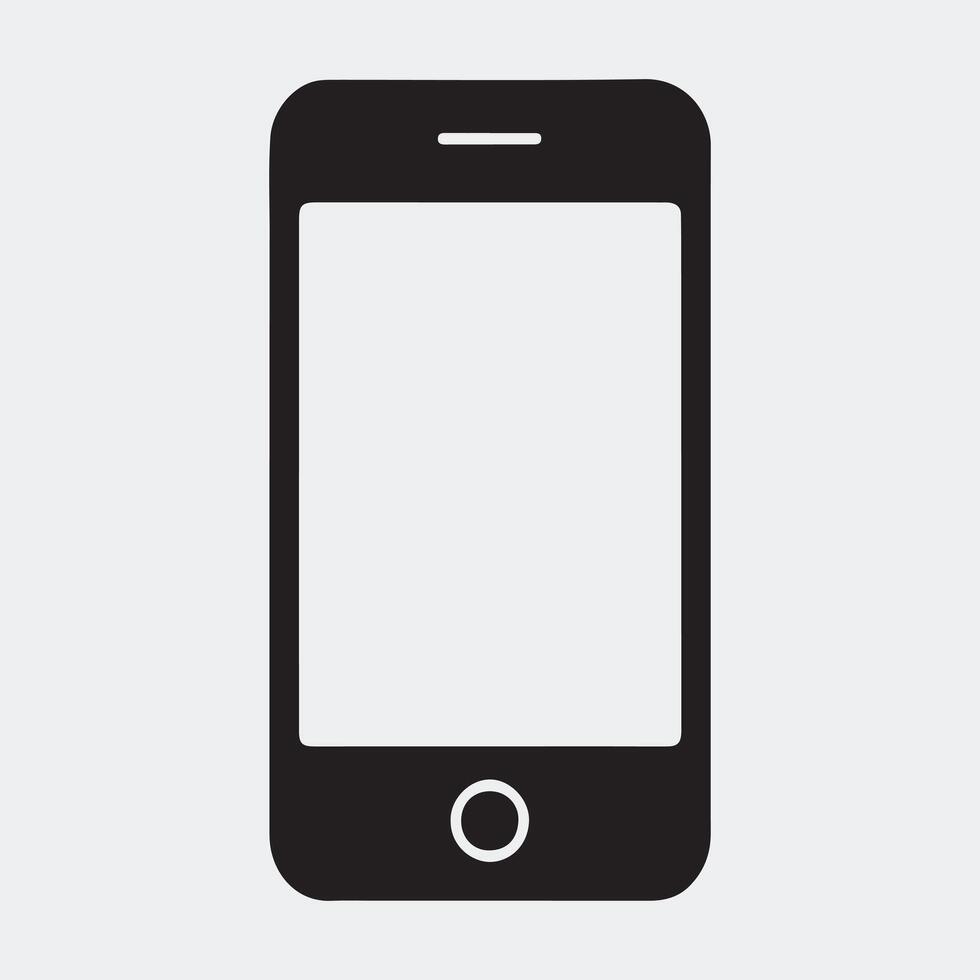 Simple black smartphone icon vector