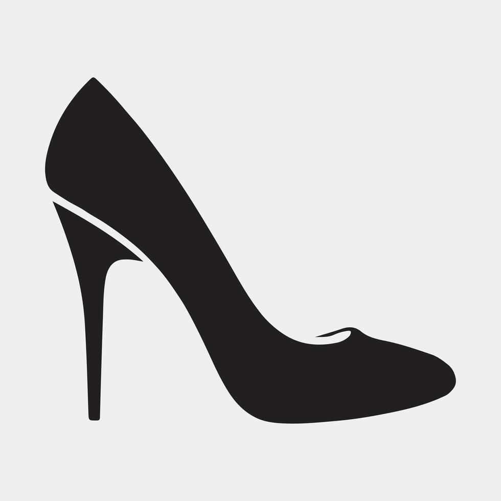 Minimalist Glyph Icon of a Stylish Black High Heel for Fashion Use vector