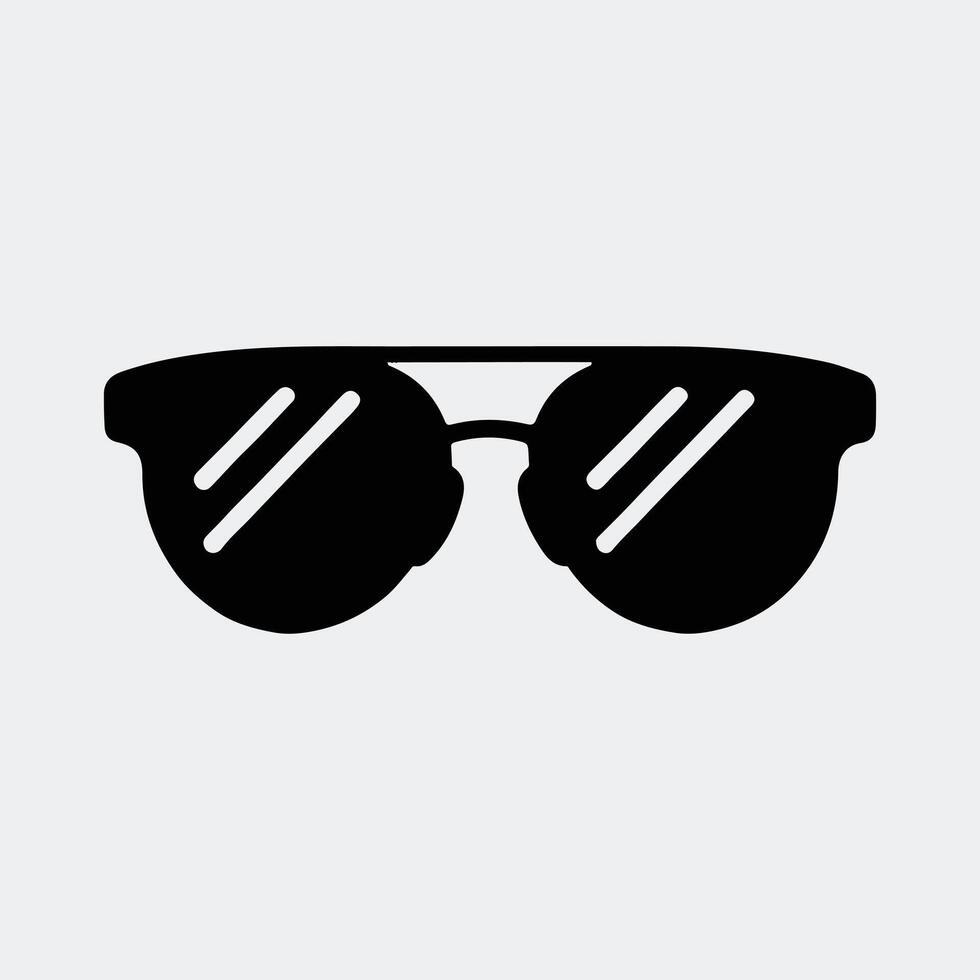 Collection of Bold Glyph Icons of Fashionable Sunglasses vector