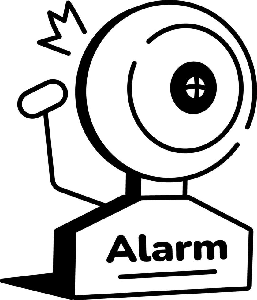 A sketchy style icon representing alarm bell vector