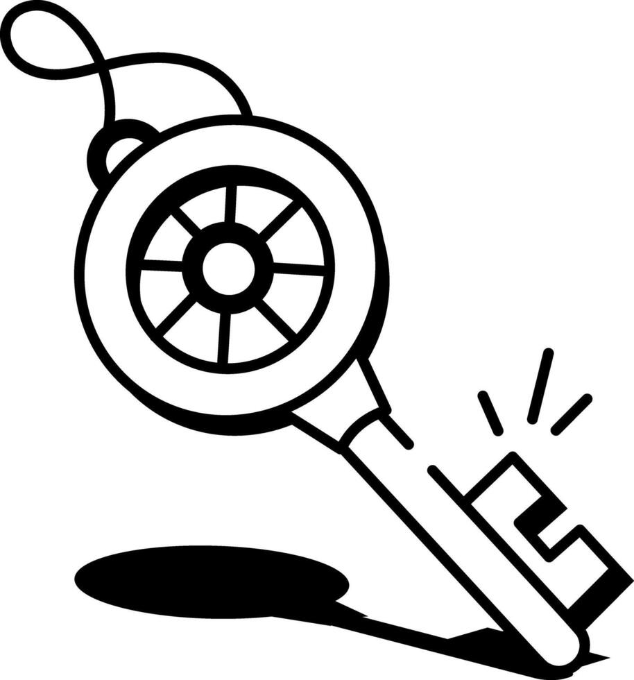 A hand drawn style icon of key vector