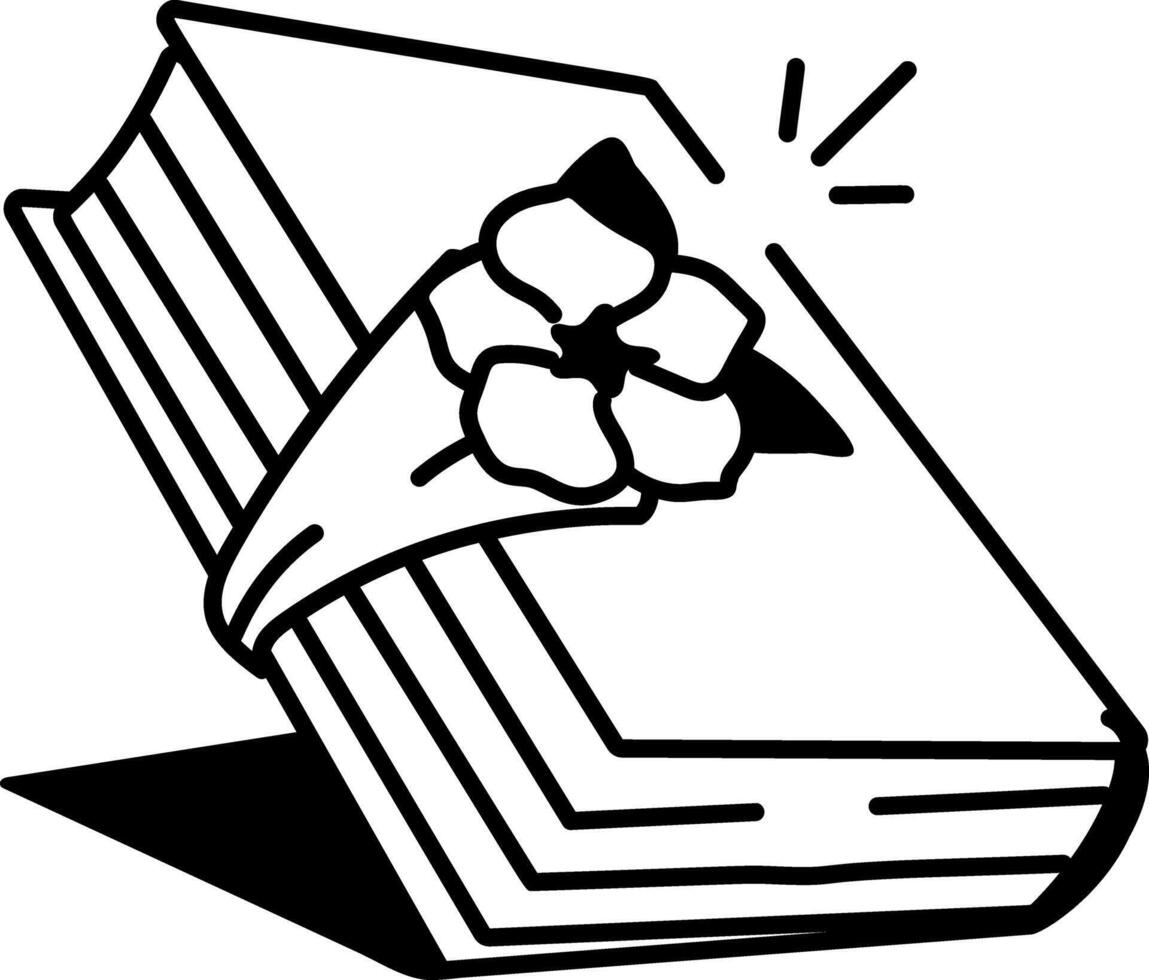 A drawing style icon depicting novel vector