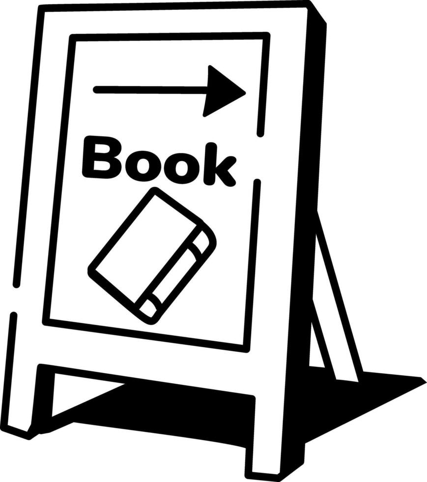 A hand drawn style icon of signboard vector