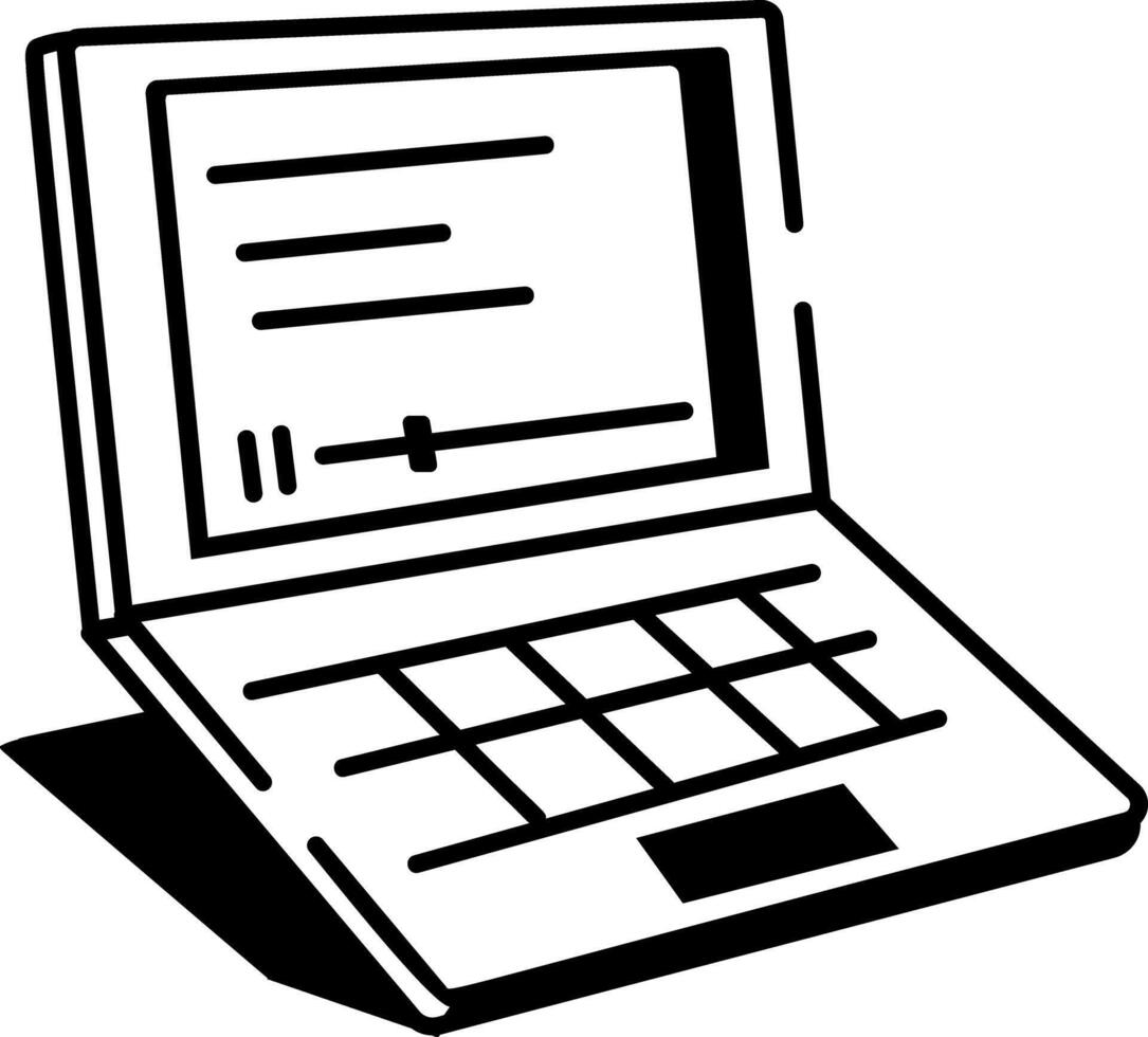 A drawing style icon depicting online reading vector