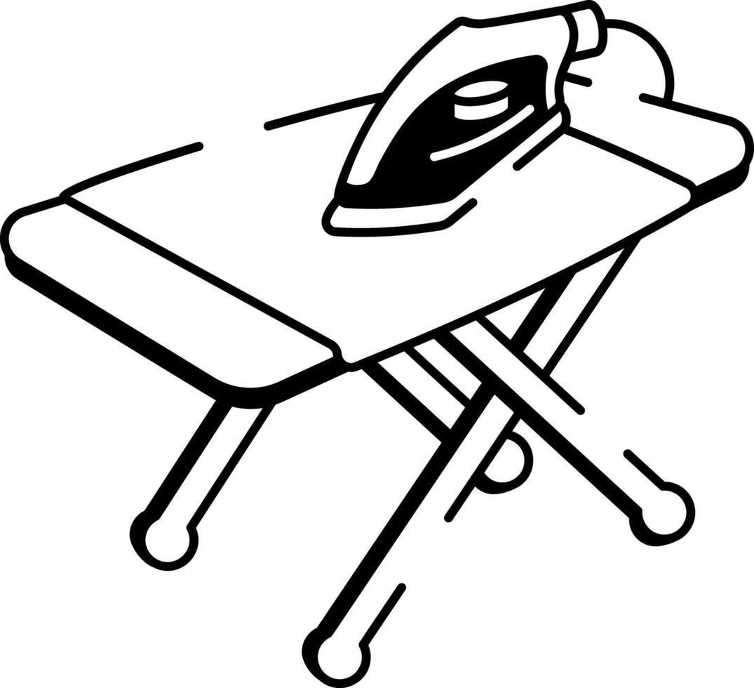 A drawing style icon depicting pressing iron vector