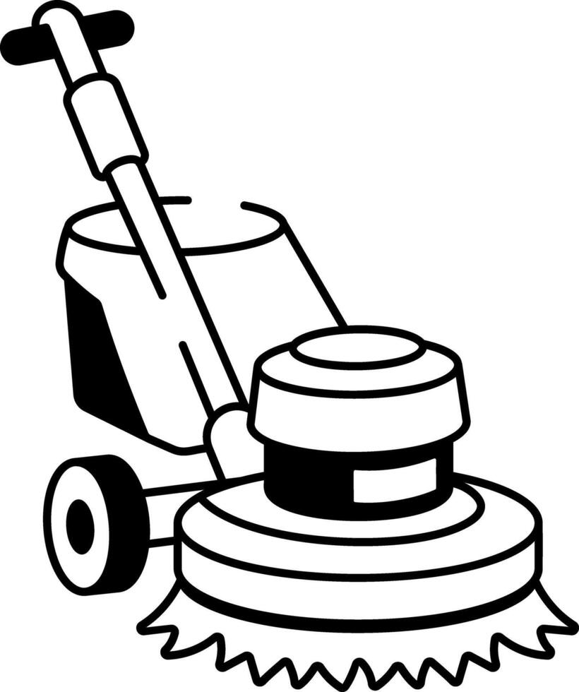 A hand drawn style icon showing floor buffer vector