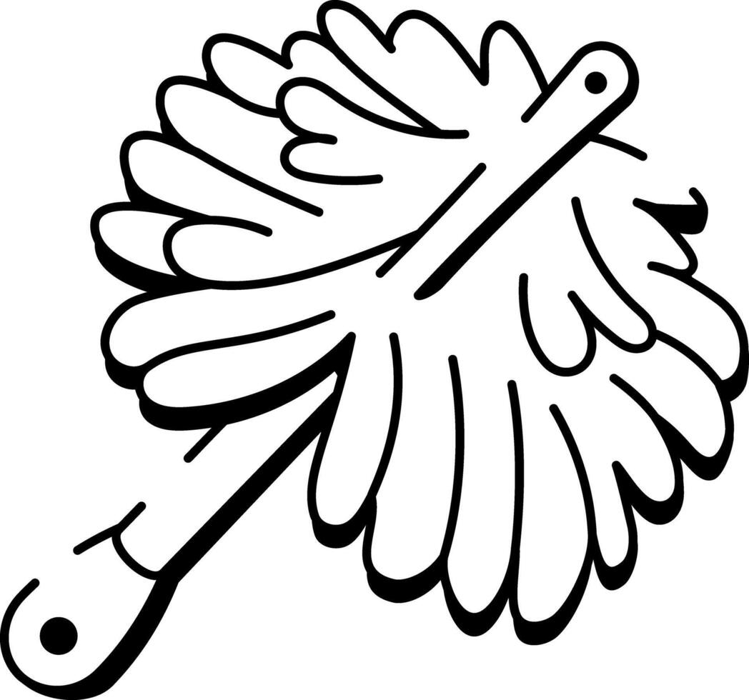 A doodle style icon showing feather duster vector